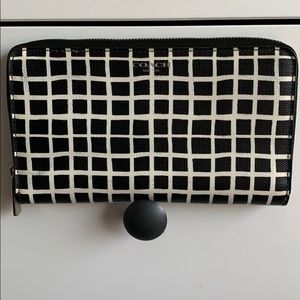 Coach leather zip-around wallet